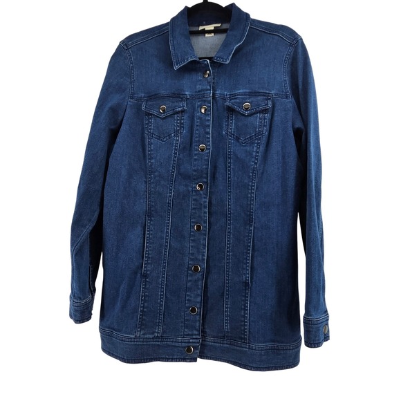 Appleseed's Jackets & Blazers - Appleseeds Denim Shacket Shirt Womens Size L Utility Everyday Casual Jacket